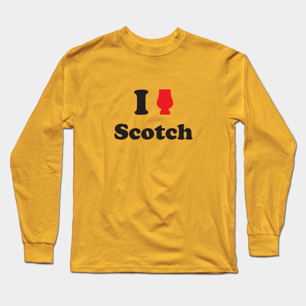 I Love Scotch Long Sleeve T-Shirt by WhiskyLoverDesigns